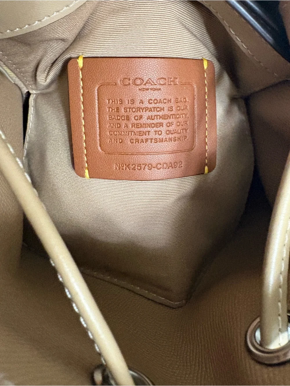 Coach Multicolor rainbow Pastel Signature Drawstring Bucket Bag with Tan Trim